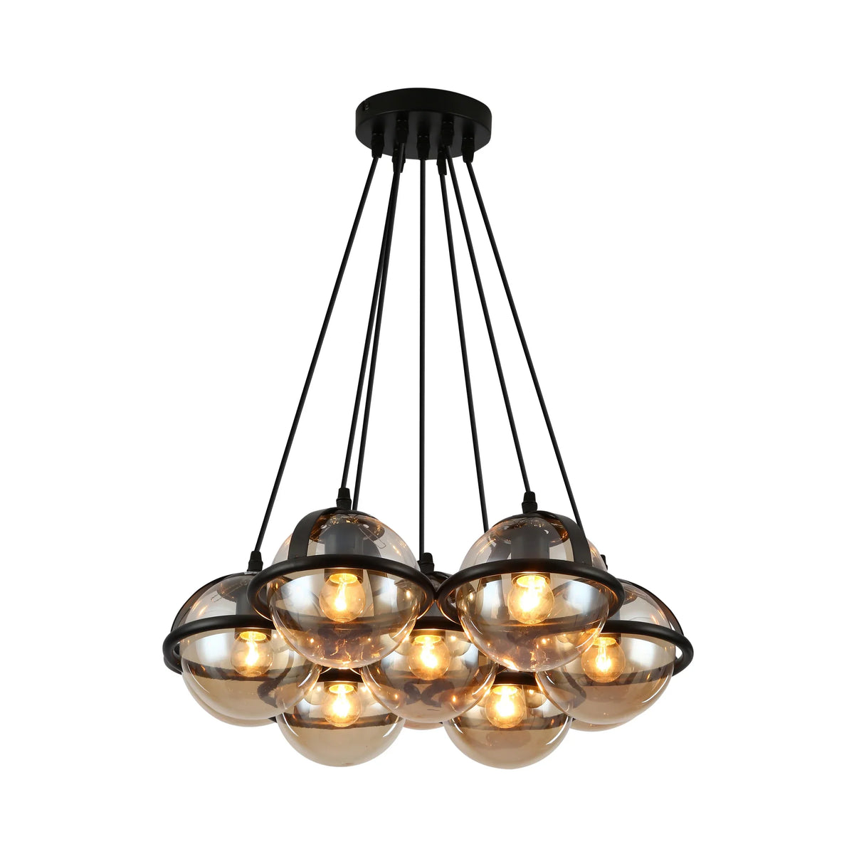 7 Amber Globe Daisy Ceiling Light product photograph showing design detail and finish
