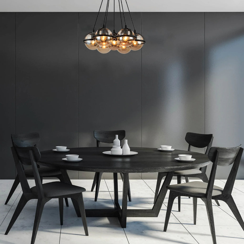 7 Amber Globe Daisy Ceiling Light product photograph showing design detail and finish